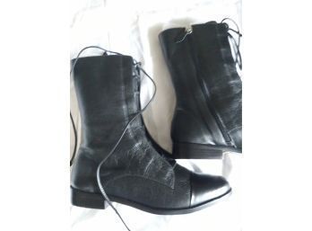 PAULA TORRES CALF LACED BOOT BLACK SIZE 8