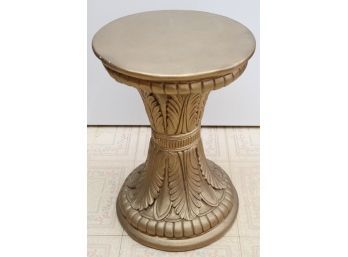 Vintage Gold Pedestal Side Table