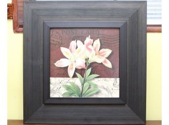 Decorative Flower Print In Frame
