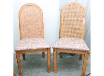 Pair Of Vintage Cane Back Side Chairs