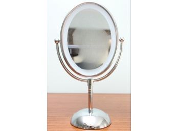 Vintage Table Top Dual Sided Swivel Mirror With Purple Light