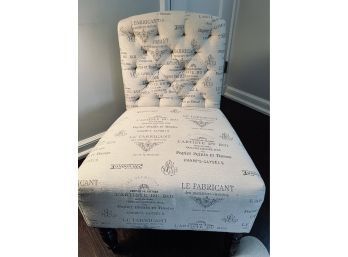 Pier 1 Script Printed Tufted Back Accent Chair