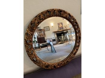 Round Gold Gilt Wall Mirror