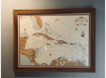 The Caribbean Framed Map