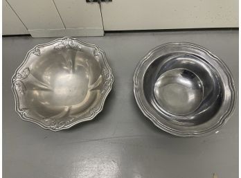 Pair Of Lenox & Mikasa Silver Bowls