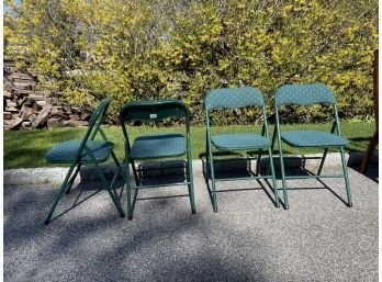 Set Of 4 Green Folding Chairs