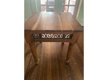 Side Table With Wrought Iron Accents