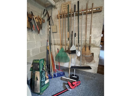 A Whole Lot Of Tools, Hedgetrimmers And Even A Hose!