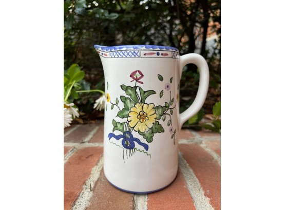 Tiffany Pitcher Painted With Flowers