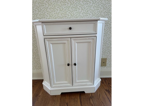 White 2 Door Storage Cabinet With A Drawer