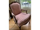 Pair Of Red Check Upholstered ArmChairs