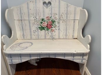 Large Painted Bench - Goes Well With The Smaller Painted Bench In This Auction