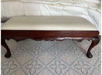Mahogany Bench With Upholstered Top