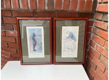 Pair Of Framed Prints Of Golfers