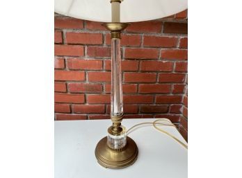 Nice And Sturdy Tall Glass Lamp - Finial On The Top Is Loose