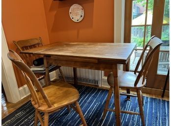Antique 1930'S Table And 3 Chairs