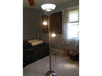Standing Lamp With Two Lights On It