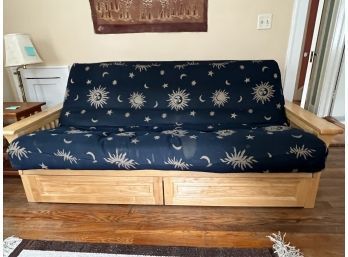 Sun And The Moon Pine Futon With Lower Drawers