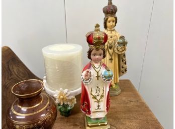 Assorted Items Religious Statues And Candles