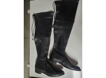 Ladies' Black Soft Leatherette Boots, Sz. 9M