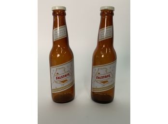 Pair Of Falstaff Beer Bottles