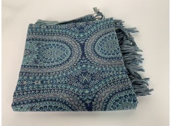 Blue And Lime Paisley Shawl