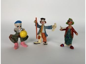 Trio Of Clown Figurines