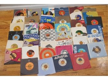 Group Of Vintage 45 RPM Vinyl Records Including Rick Springfield-72