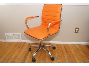 Safavieh Chrome Rolling Office Chair In Funky Orange