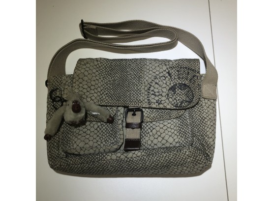 Kipling 'Rita' Taupe/olive Colored Patterned Shoulder Handbag