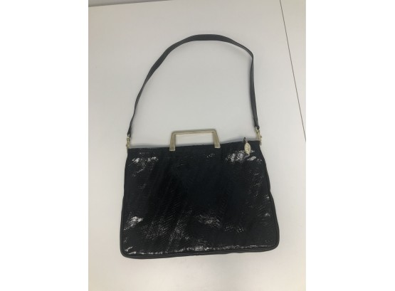 Varon Black Patent Leather Handbag