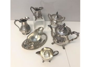 Another Bundle Of Assorted Silver Plate Serving Pieces Poole Viners Etc