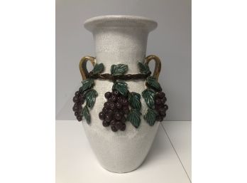 Large Ceramic 3D Grape Motif Vase Urn Pottery