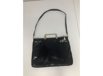 Varon Black Patent Leather Handbag