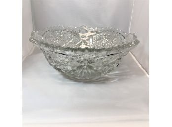 Large Ornate Pressed Glass Bowl