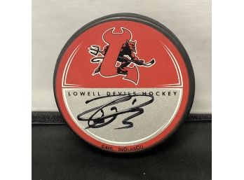Lowell Devil's Hockey Collector Puck - Rob Davison #5 Signed