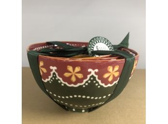Brand New Set Of 3 Hand Painted Mixing Bowls From Pier 1 Imports