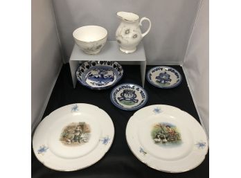 Bundle Of Small China Pieces - - M A Hadley, Delft, Marlborough And More