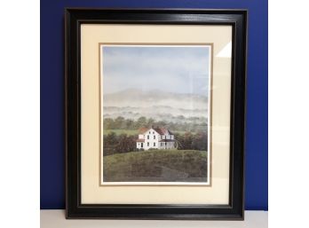 David Knowlton III Signed & Numbered Framed Print: House & Mountains In Distance