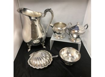 Silver Plate 5 Pc Serving Pieces