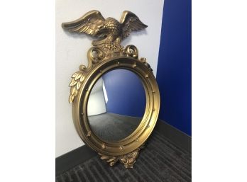 Vintage Gold Eagle Federal Convex Port Hole Round Bubble Mirror