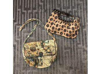 Pair Of Fabric Handbags - A La Main & Apt 9