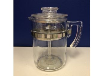 Vintage Pyrex Stove Top Clear Glass Coffee Pot Percolator 7826