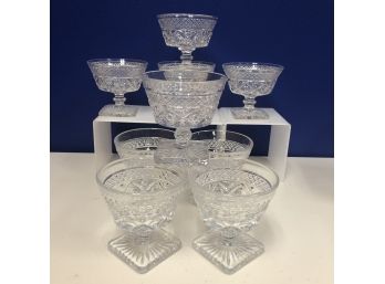 9 Vintage 'Cape Cod Glassware' Footed Dessert Cups - 2 Sizes