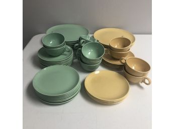 Vintage Mid Century Taylor, Smith Taylor Pebbleford Pastels Service For 12