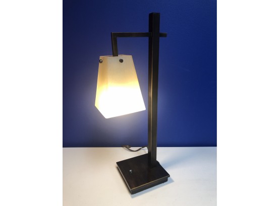 Contemporary Metal & Glass Desk Lamp