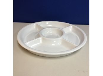 White 1-Pc Porcelain Chip & Dip Server By Oneida