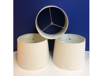 Trio Of Neutral Colored Round Lamp Shades