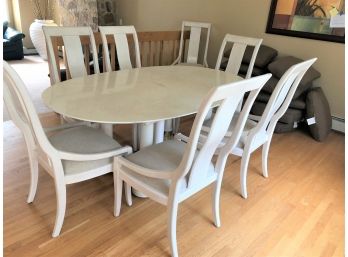 Retro Mid-Mod Thomasville Creamy White Dining Table & Chairs