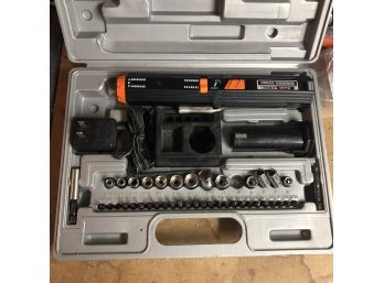 Cordless Screwdriver W/ Hard Case Bits & Battery Charger By Test Rite